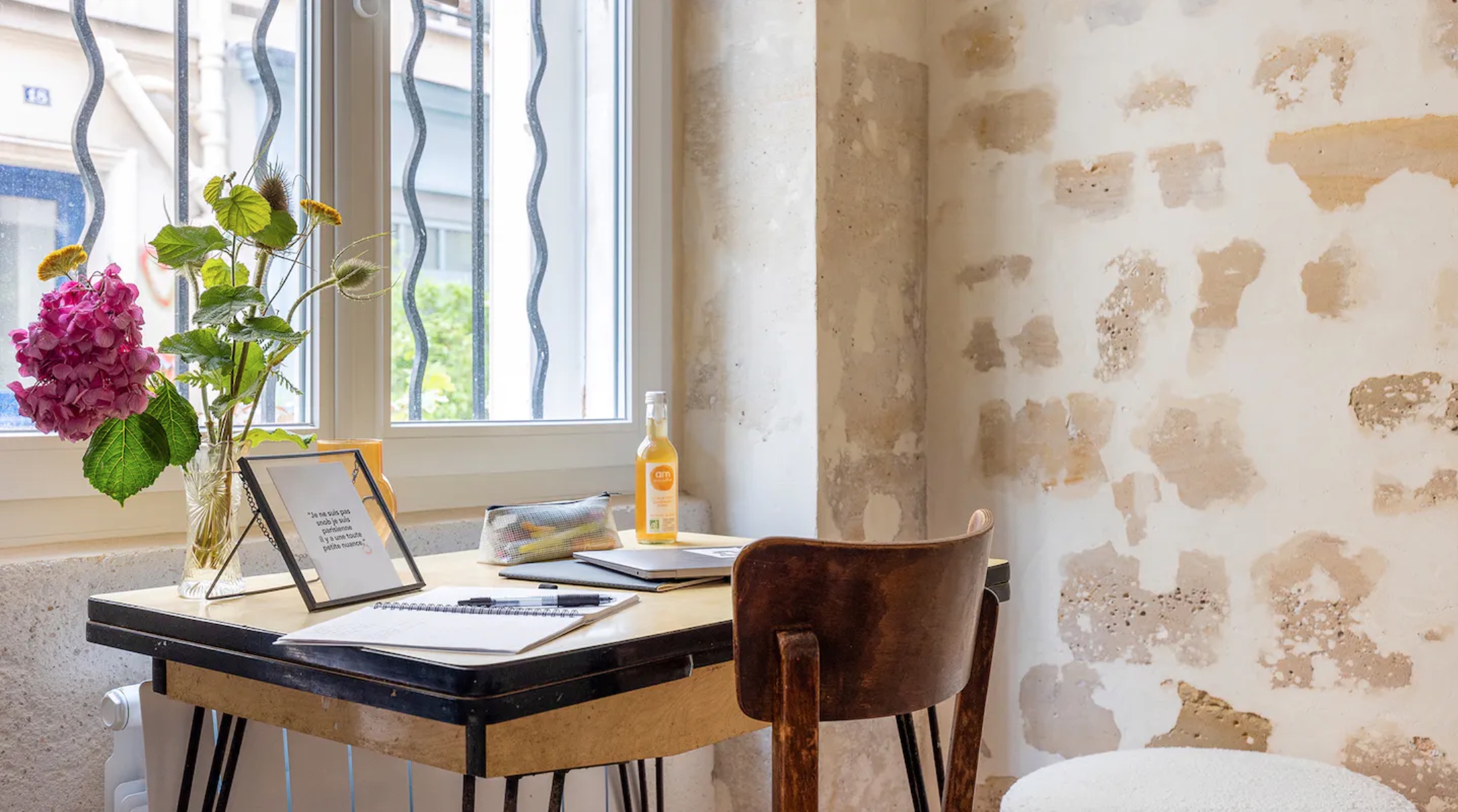 Bright workspace with Wi-Fi in a Paris apartment